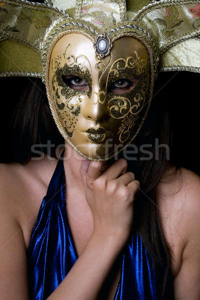 Portré fiatal nő velencei maszk izolált nő arc Stock fotó © acidgrey