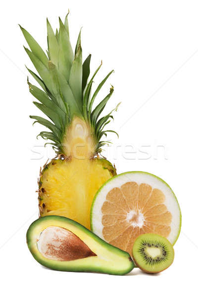 Avocado, pineapple, sweetie and kiwi Stock photo © acidgrey