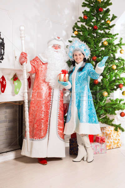 Santa claus and snow maiden Stock photo © acidgrey