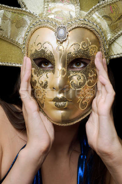 Portré lány velencei maszk izolált nő arc Stock fotó © acidgrey