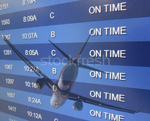 Temps aéroport bord bleu avion avion [[stock_photo]] © actionsports