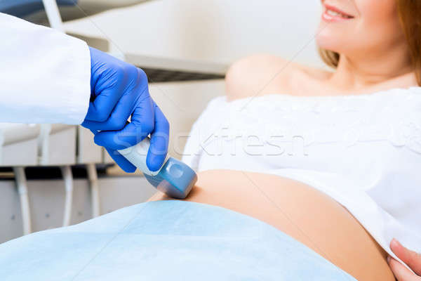 Сток-фото: рук · брюшной · ультразвук · сканер · беременна