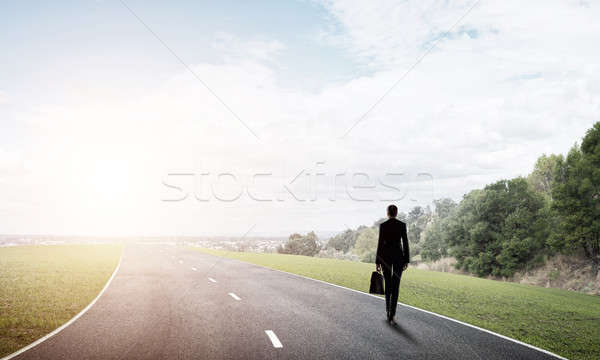 Manier succes elegante zakenvrouw weg permanente Stockfoto © adam121