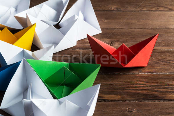 Affaires blanche couleur papier bateaux [[stock_photo]] © adam121