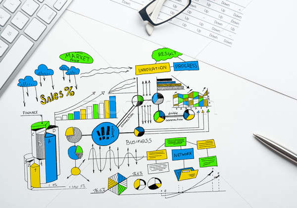 Stock foto: Plan · profitable · Business · Farbe · Geschäftsstrategie · Skizze