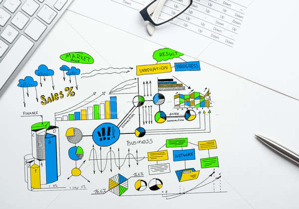 Plan rentable negocios color estrategia de negocios boceto Foto stock © adam121