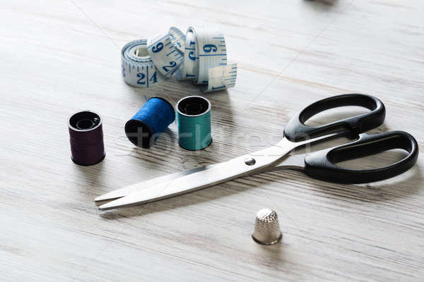 швейных таблице старые ножницы лента Сток-фото © adam121