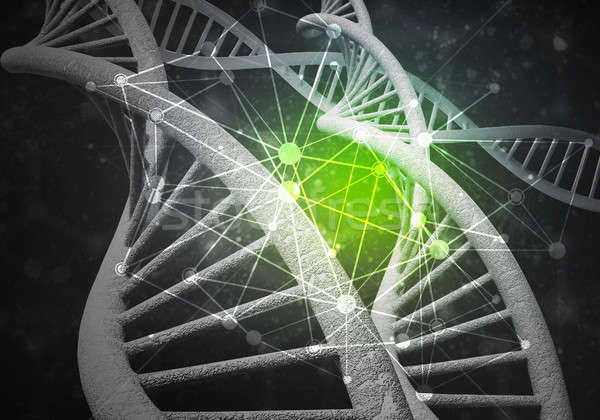 Stock photo: DNA molecules background, 3D rendering