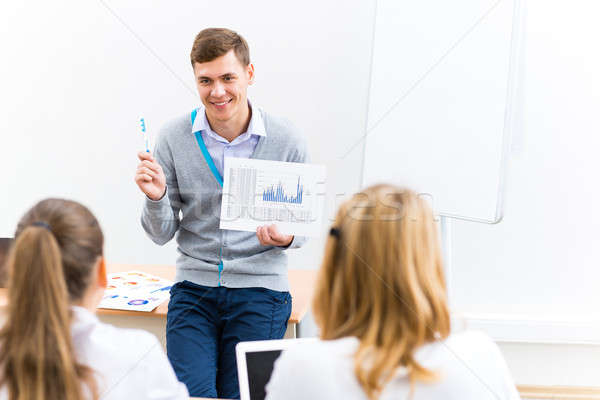 Enseignants parler élèves jeunes homme classe [[stock_photo]] © adam121