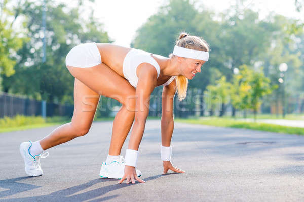 Atleta inizio runner outdoor piedi Foto d'archivio © adam121