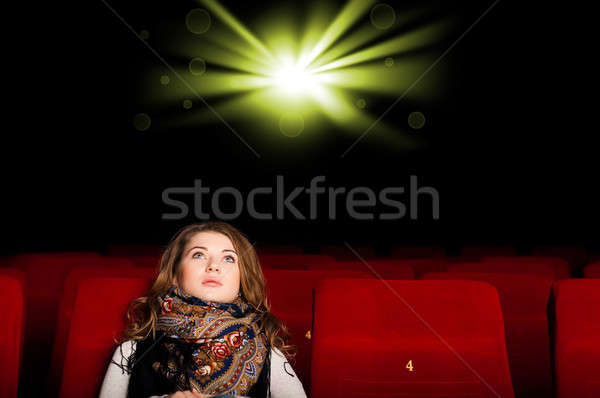 young attractive woman sitting in a cinema Stock photo © adam121