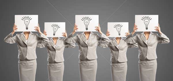 image of a businesswomen standing in a row Stock photo © adam121