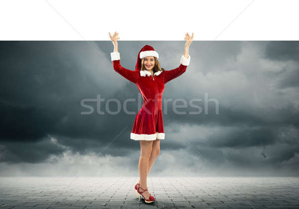 Foto stock: Mujer · banner · Navidad · nina