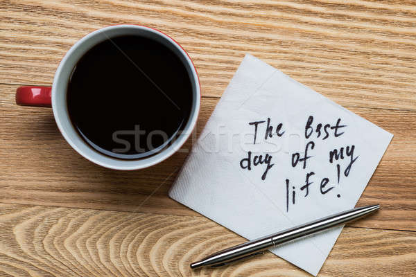 Stock photo: Romantic message written on napkin