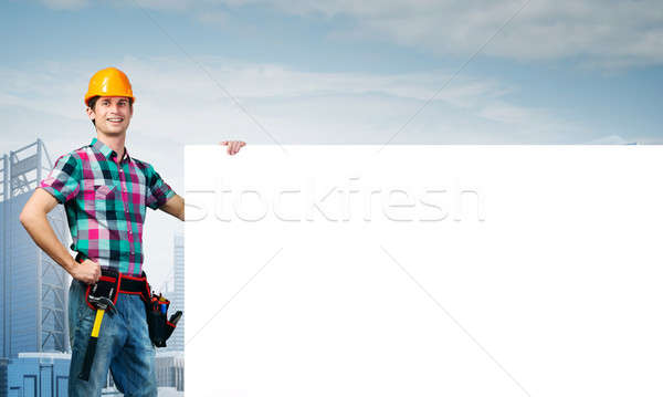 Repairman demonstrating banner Stock photo © adam121