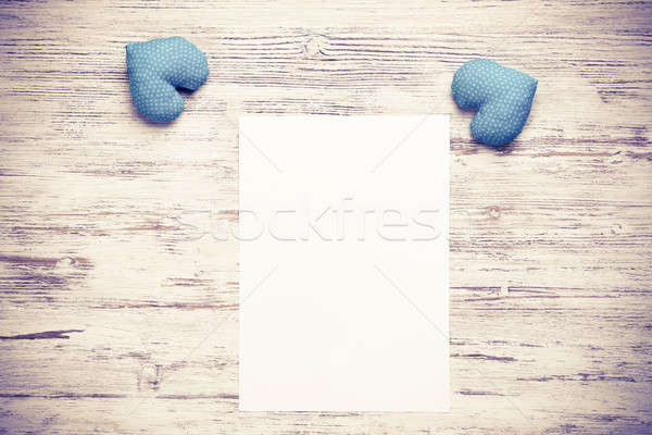 Liefde bericht uitnodiging harten vel blanco papier Stockfoto © adam121