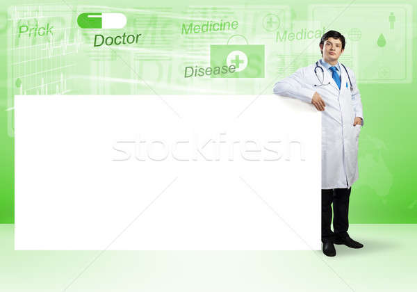 Médico banner jóvenes guapo blanco lugar Foto stock © adam121