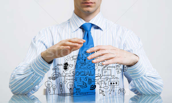 Businessman demonstrate his business plan Stock photo © adam121
