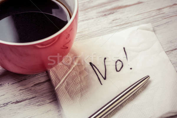 Word NO on napkin Stock photo © adam121