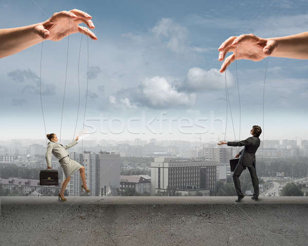 Doua marionetă om de afaceri imagine în picioare alte Imagine de stoc © adam121