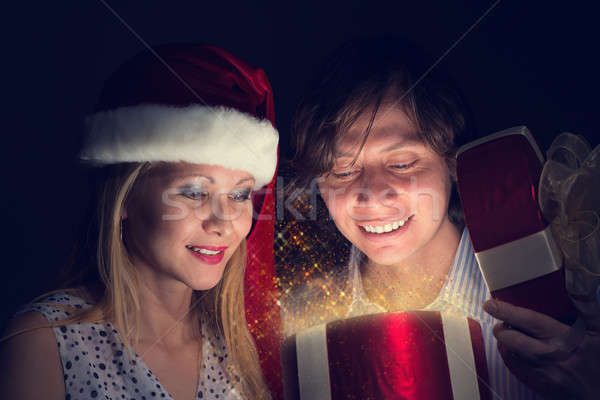 couple opens a box of magic Stock photo © adam121