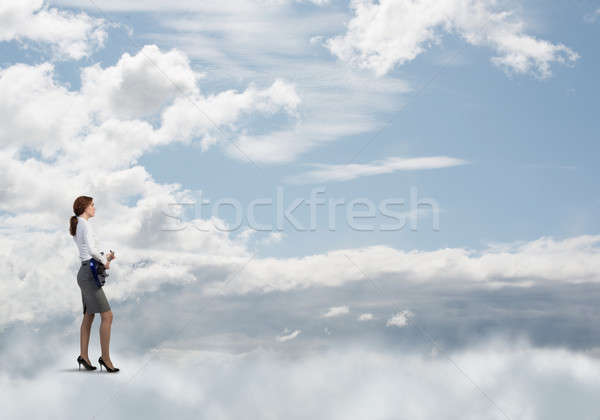 Businesswoman play guitar Stock photo © adam121