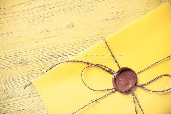 Carta selar tabela amarelo envelope cera Foto stock © adam121