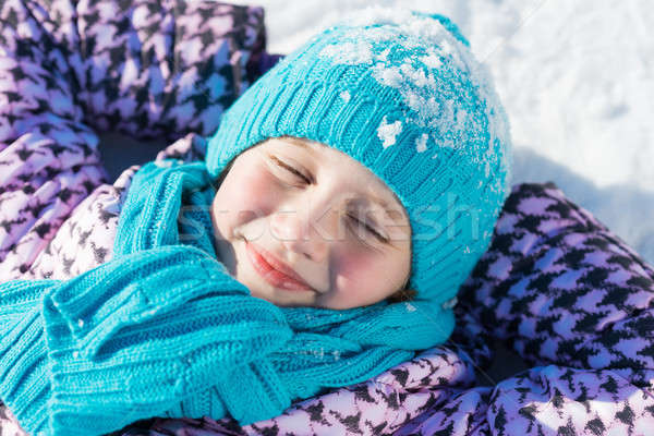 冬 活動 先頭 表示 かわいい 少女 ストックフォト © adam121