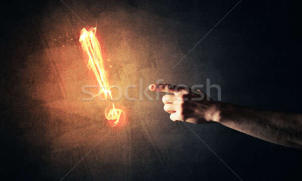 Attenzione punteggiatura brucia mani altro fuoco Foto d'archivio © adam121