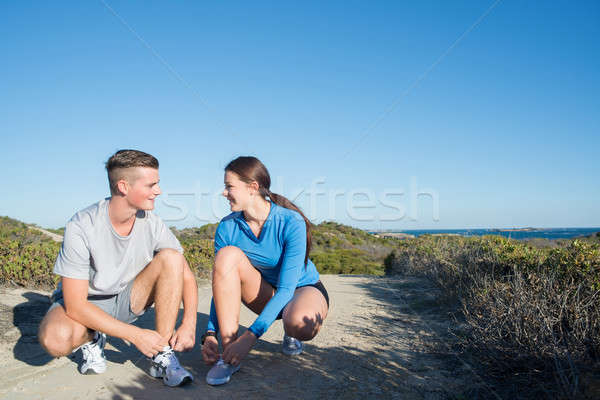 Manana ejecutar jóvenes activo Pareja Foto stock © adam121