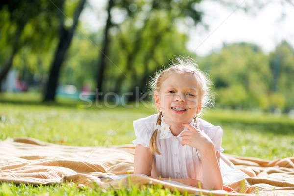 Meisje genieten zomertijd weinig aanbiddelijk zomer Stockfoto © adam121