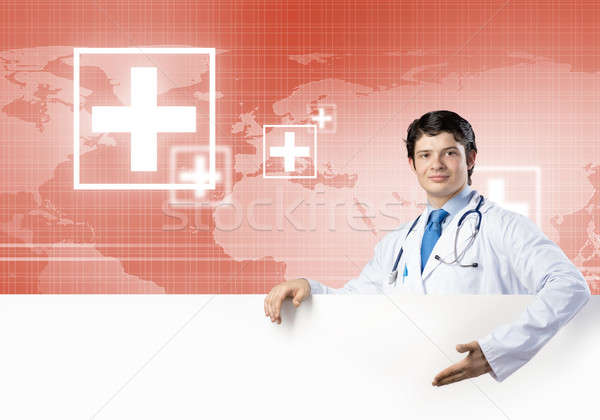 Doctor with banner Stock photo © adam121