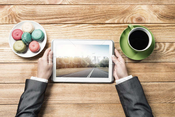 Businesswoman having coffee break Stock photo © adam121