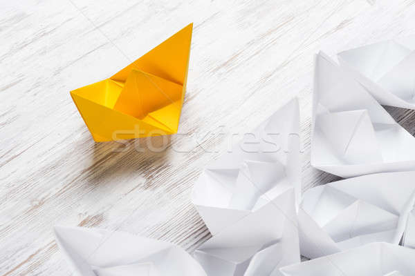 Affaires blanche couleur papier bateaux [[stock_photo]] © adam121