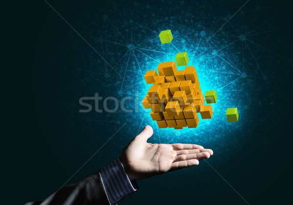 Idea of new technologies and integration presented by cube figure Stock photo © adam121