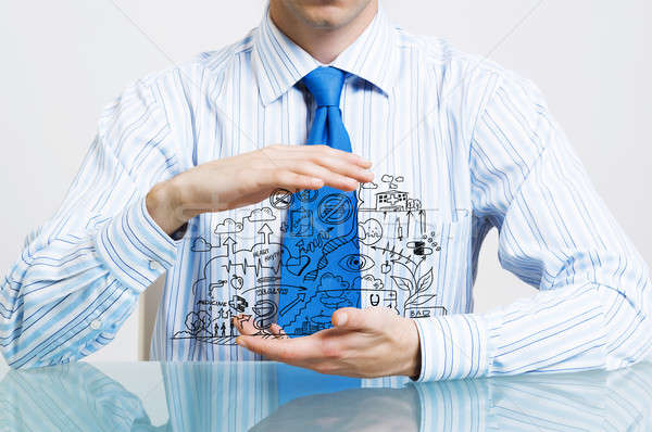Businessman demonstrate his business plan Stock photo © adam121
