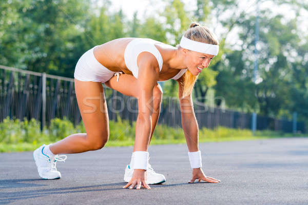 Atleta inizio runner outdoor piedi Foto d'archivio © adam121