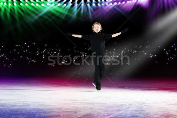 Performans genç buz göstermek patenci ışıklar Stok fotoğraf © adam121