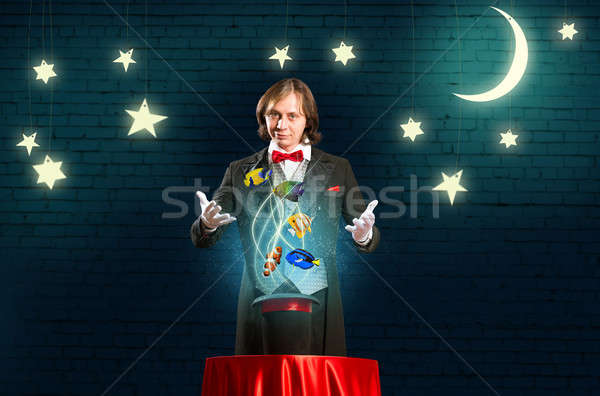 magician casts a spell Stock photo © adam121