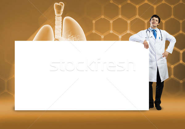 Doctor with banner Stock photo © adam121