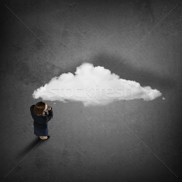 Pensive businesswoman fron top view Stock photo © adam121