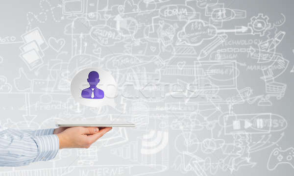 Man presenting interface application Stock photo © adam121