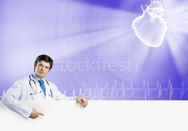 Doctor with banner Stock photo © adam121