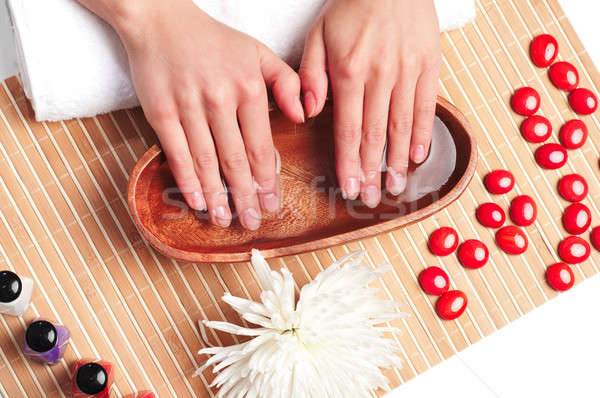 Foto stock: Mãos · estância · termal · manicure · água · natureza · pintar