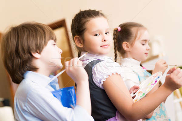 children paint easels Stock photo © adam121