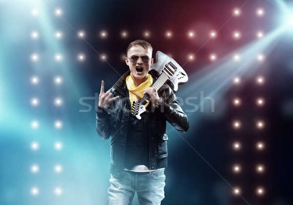 Rock star on stage Stock photo © adam121
