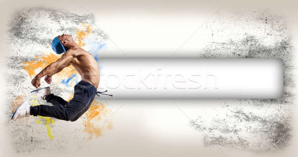 Stock photo: dancer,  on an abstract background. collage