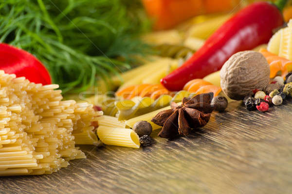 Italian spaghetti and vegetables Stock photo © adam121