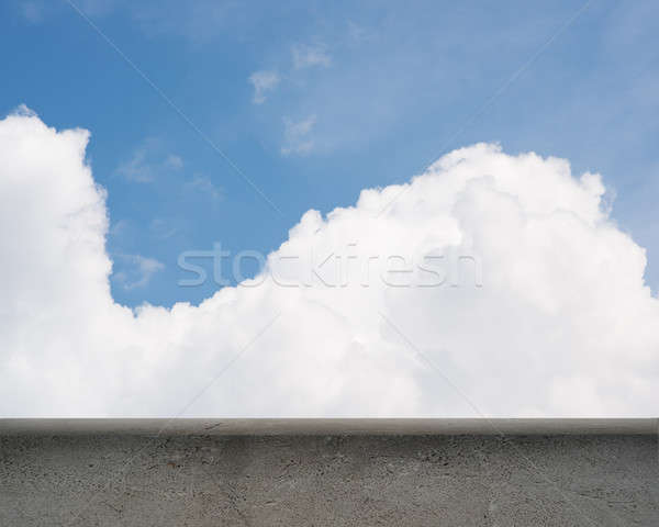 Błękitne niebo obraz konkretnych niebo chmury ściany Zdjęcia stock © adam121