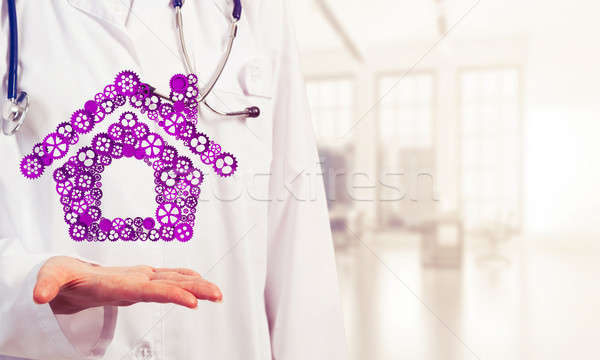 Simbolo homepage mano donna medico Foto d'archivio © adam121